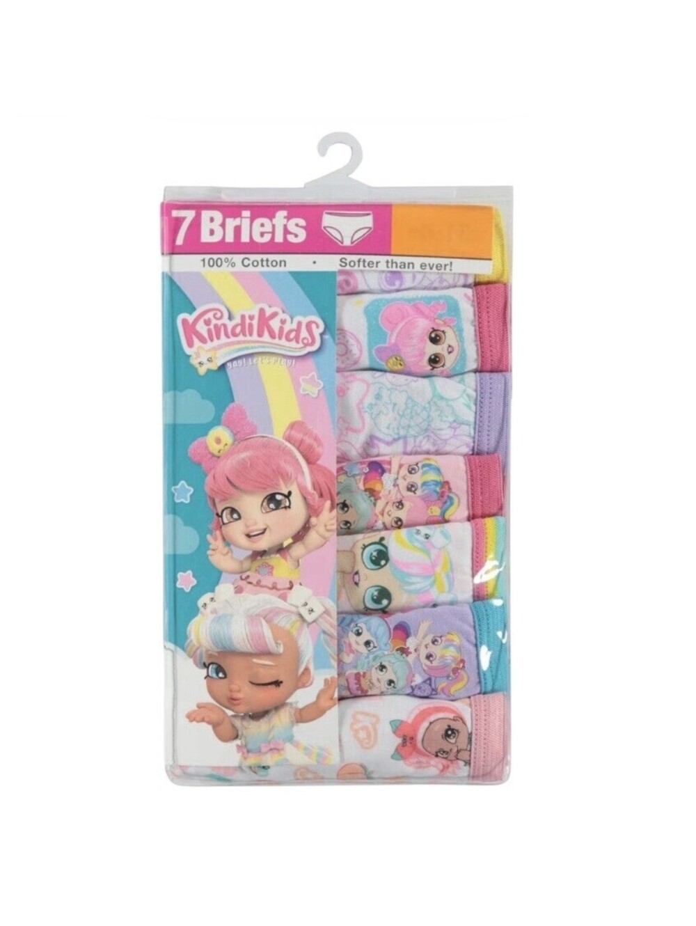 Kindi Kids Girls Underwear, 7 Pack Size 4